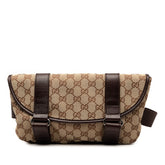 グッチ GGキャンバス ボディバッグ ウエストバッグ 145851 ベージュ ブラウン キャンバス レザー レディース GUCCI 【中古】